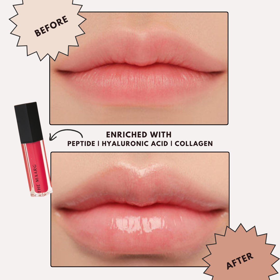 Before and After Using The Maarg Lip Plumper