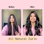 Before and After Picture after using Heatless Curler 
